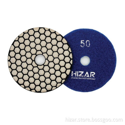 HIZAR HPD6B Sexangle B Dry Polishing Pad 100mm for Granite and Marble